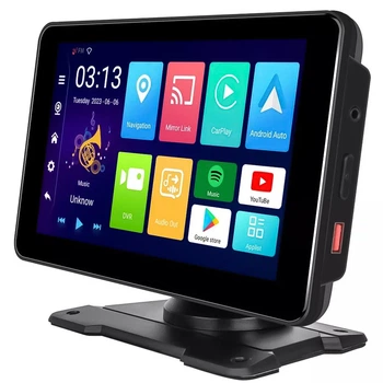 Автомобільний монітор з CarPlay та Android Auto Podofo A3429, сенсорний екран 7", бездротовий CarPlay, Bluetooth, GPS