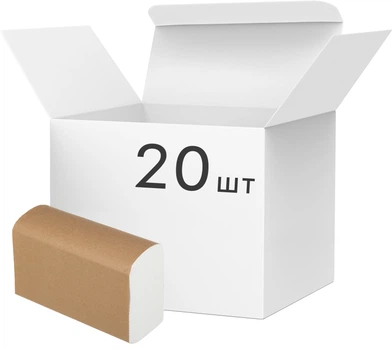 Упаковка паперових рушників Buroclean Z-подібні 20х23 см 2-х шарові 160 аркушів х 20 упаковок білі (10100116)