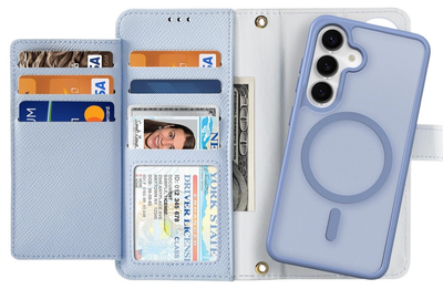 Чохол-книжка DUX Ducis Lawa для Samsung Galaxy S25 зі знімним магнітним гаманцем Blue (6971824162233)