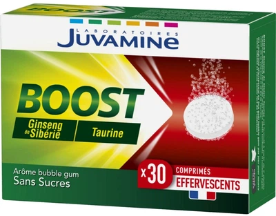 Енергетичний комплекс Juvamine Boost Женьшень + таурин 30 шипучих таблеток (3160920651922)