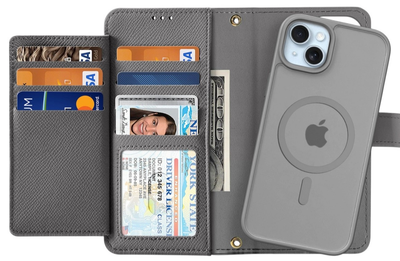 Чохол-книжка DUX Ducis Lawa для iPhone 15 Grey (6971824163100)