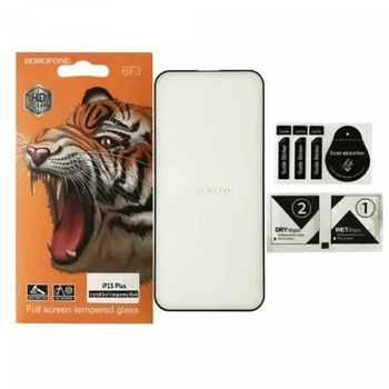 Захисне скло BOROFONE для iPhone 15 Plus/16 Plus чорне