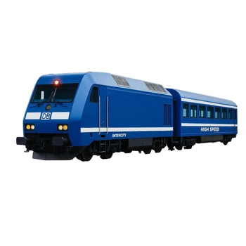 Залізниця JHX5617 — локомотив із підсвіткою та звуком, 1 вагон, 15 деталей, 318 см, синя