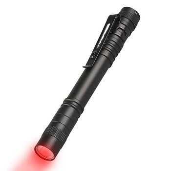 Мини фонарик с красным LED-светом для ночного видения, охоты и рыбалки с питанием от бетерейок 29416