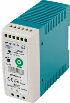 Transformator do lamp POS DIN Rail PSU Slim 5V/8A (MDIN60W5)