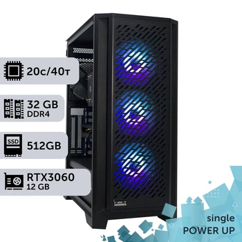 Рабочая станция PowerUp #201 Xeon E5 2673 v4 / 32 GB / SSD 512GB / GeForce RTX 3060 12GB специализированная вычислительная графическая система для архитекторов и инженеров