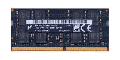 Оперативная память для ноутбука Micron Black Series DDR4 16GB 2666MHz SO-DIMM 2Rx8 PC4-2666V (MTA16ATF2G64HZ-2G6E3)