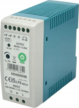 Transformator do lamp POS DIN Rail PSU Slim 48V/1.25A (MDIN60W48)