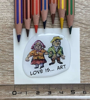 Стікер Love is за мотивами картин Давида Бурлюка