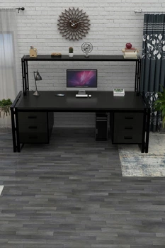 Письменный компьютерный стол в стиле лофт EcoLoft Сириус DSP-1233 (Черный)