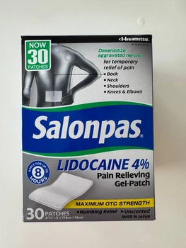 Обезболивающие пластыри Salonpas Lidocaine 4% 30 штук (10×14 см)