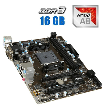 Комплект: Материнская плата MSI A68HM Grenade / FM2+ / AMD A8-7600 (4 ядра по 3.1 - 3.8 GHz) / 16 GB DDR3 / AMD Radeon R7 Graphics б/у