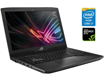Игровой ноутбук Asus ROG Strix GL503VD / 15.6" (1920x1080) IPS / Intel Core i7-7700HQ (4 (8) ядра по 2.8 - 3.8 GHz) / 16 GB DDR4 / 480 GB SSD / nVidia GeForce GTX 1050, 4 GB GDDR5, 128-bit / WebCam б/у