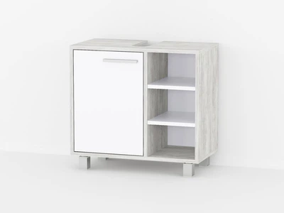Тумба под умывальник My Room FV-65 с 3 полками и дверцой 600х556х311 мм Бетон/Білий