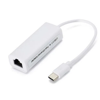 Сетевой адаптер переходник USB Type-C - Ethernet RJ45 LAN (100 мбит/с) White (48881)