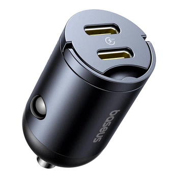 Адаптер автомобільний Baseus Tiny Star Mini Car Charger |2Type-C, 30W/3A, PD/QC| Колір Black