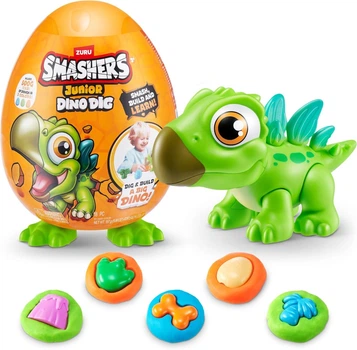 Игровой набор с динозавром Стегозавр и тестом для лепки Zuru Smashers Junior Dino Stegasaurus 74116D