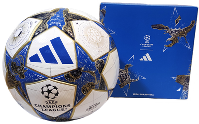 Мяч футбольный в коробке Adidas UCL 2025 league BOX JP1548 №4 Бело-синий