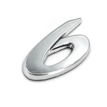 Емблема напис 6 для Mazda Хром 58х36 мм Пластикна скотче (Завод)