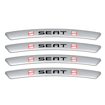 Емблема обода колеса Seat 4 шт Алюміній наклейка на диски на скотчі Сірі
