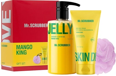 Подарунковий набір "Mango King" - Mr.SCRUBBER Mango King Gift Set (sh/cr/150ml + sh/gel/500ml + sponge/1pc) (1511611-39866001)