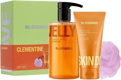 Подарочный набор "Clementine" - Mr.SCRUBBER Clementine Gift Set (sh/cr/150ml + sh/gel/500ml + sponge/1pc) (1511615-39866017)