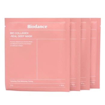 Коллагеновая гидрогелевая маска 4 шт для глубокого увлажнения Biodance Bio Collagen Real Deep Mask Sheet 4шт