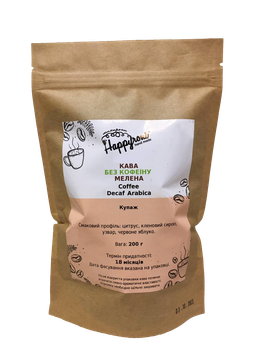 Кава без кофеїну мелена Happyroni Decaf Arabica 200 г