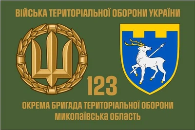 Флаг 123 Бригады территориальной обороны Николаевская обл., 90х60 см, 1237_14-100
