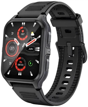 Чоловічий смарт-годинник UWatch протиударні спортивні водонепроникні Чорний