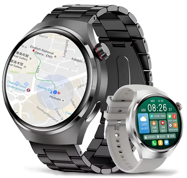 Смарт годинник чоловічий UWatch Watch GT4 PRO Amoled водонепроникний з трьома ремінцями