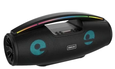 Колонка портативная BKK B100 Bluetooth с микрофоном, RGB-подсветкой и глубоким басом 20 Вт.