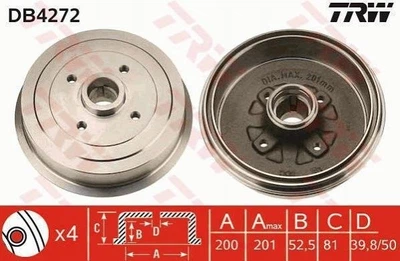 Гальмівний барабан TRW DB4272 Daewoo Lanos, Espero, Nubira 96193771