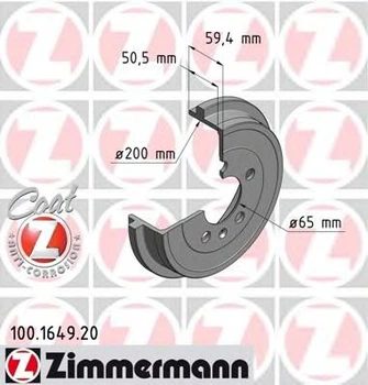 Барабан тормозной Zimmermann (100164920)