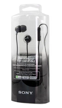 Навушники Sony MDR-EX15AP з мікрофоном Чорні