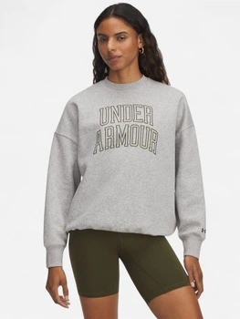 Свитшот оверсайз на флисе женский Under Armour Rival Flc OS Varsity Crew 6007880-014 M Серый (198633299479)