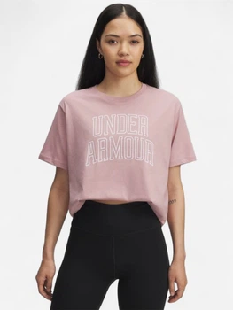 Футболка оверсайз длинная женская Under Armour Rival OS Campus Tee 6007883-673 S Розовая (198632385357)