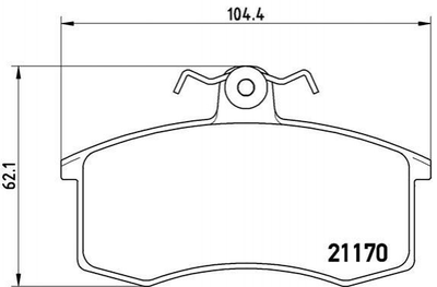 Гальмівні колодки BREMBO P41003 Zaz Tavria 21083501089, 21083501090, 21100350108000