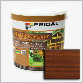 Акриловая лазурь Holzlasur Feidal орех 2,3 л