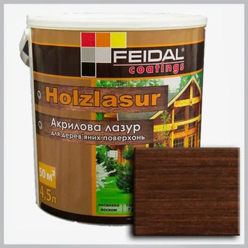 Акриловая лазурь Holzlasur Feidal палисандр 4,5 л