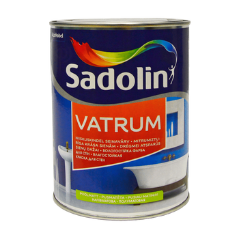Акрилова фарба Sadolin Vatrum для стін та стелі Вологостійка Біла BW 1 л