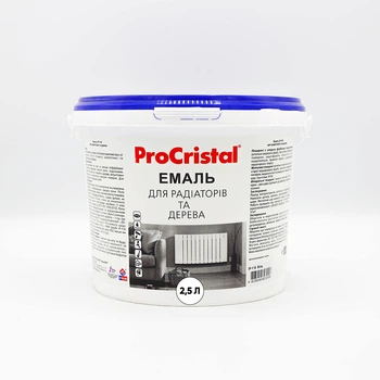 Эмаль для радиаторов и дерева ProCristal Матовая Белая база «А» 2,5 л