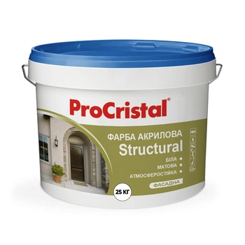 Краска фасадная структурная ProCristal Structural ИР-138 Матовая Белая 25 кг