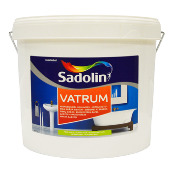 Акрилова фарба Sadolin Vatrum для стін та стелі Вологостійка Біла BW 10 л