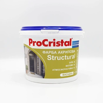 Краска фасадная структурная ProCristal Structural ИР-138 Матовая Белая 4,5 кг