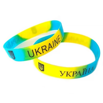 Браслет Україна Ukraine силиконовый 11 мм ширина, 10 шт
