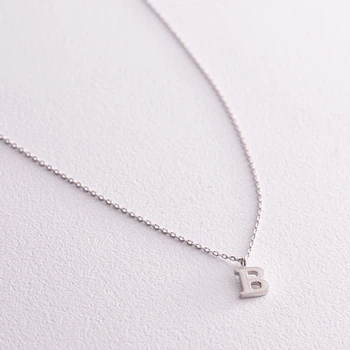 Серебряное колье с буквой В 18617в Онікс 47