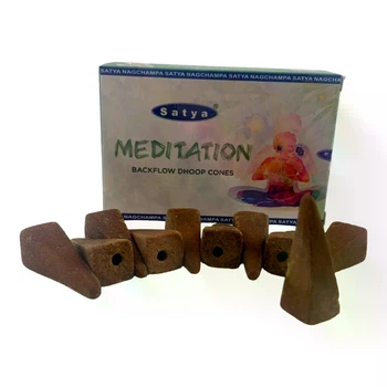 Meditation Backflow Dhoop Cone (Медитация)(Satya) 10 конусов в упаковке 34991