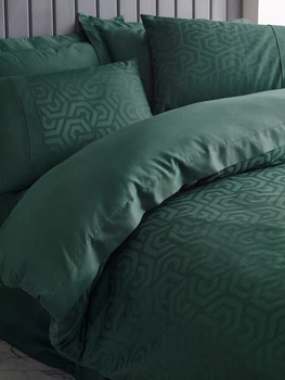 Комплект постельного белья Cotton Box Евро 200х220 Hexa Green сатин жаккард (TC303376014)