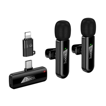 Бездротовий мікрофон Hoco L20A Lightning / Type-C Fair wireless microphone Black
